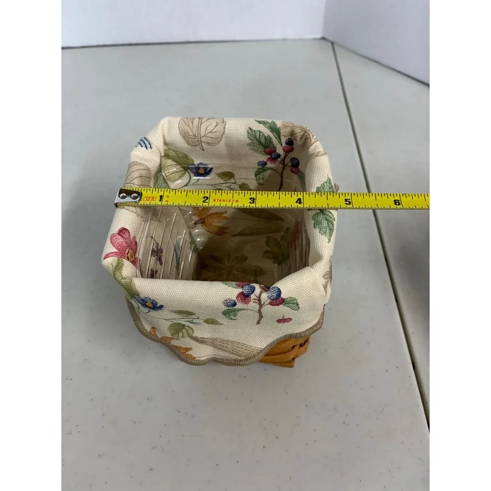 Longaberger Small Square Basket 1996 Botanical Berry Liner Plastic Protector‎